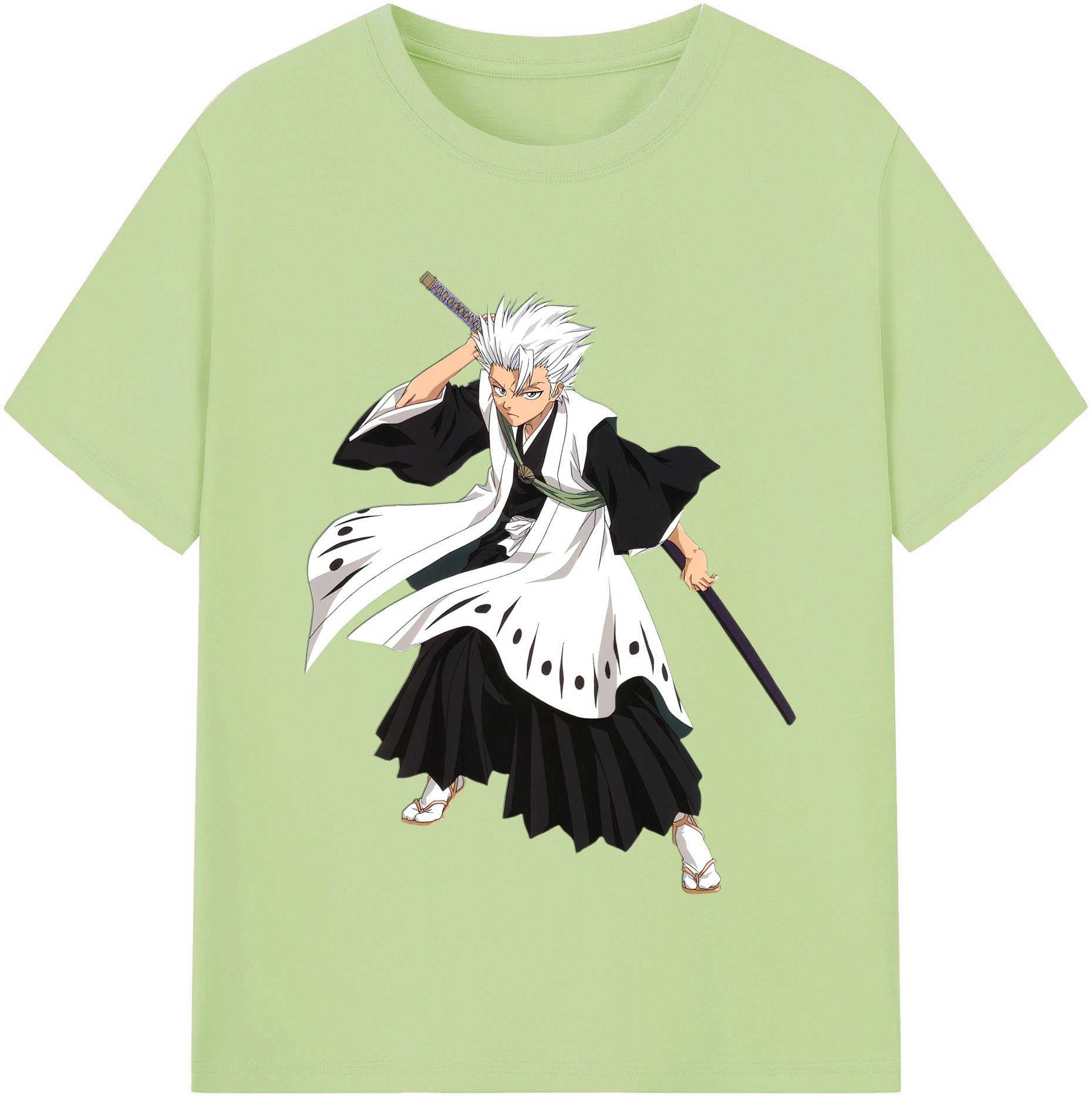 （画像用） ブリーチ 日番谷冬獅郎（ひつがや とうしろう） BLEACH Hitsugaya Toushirou 綿100％半袖Tシャツ（フロントプリント）